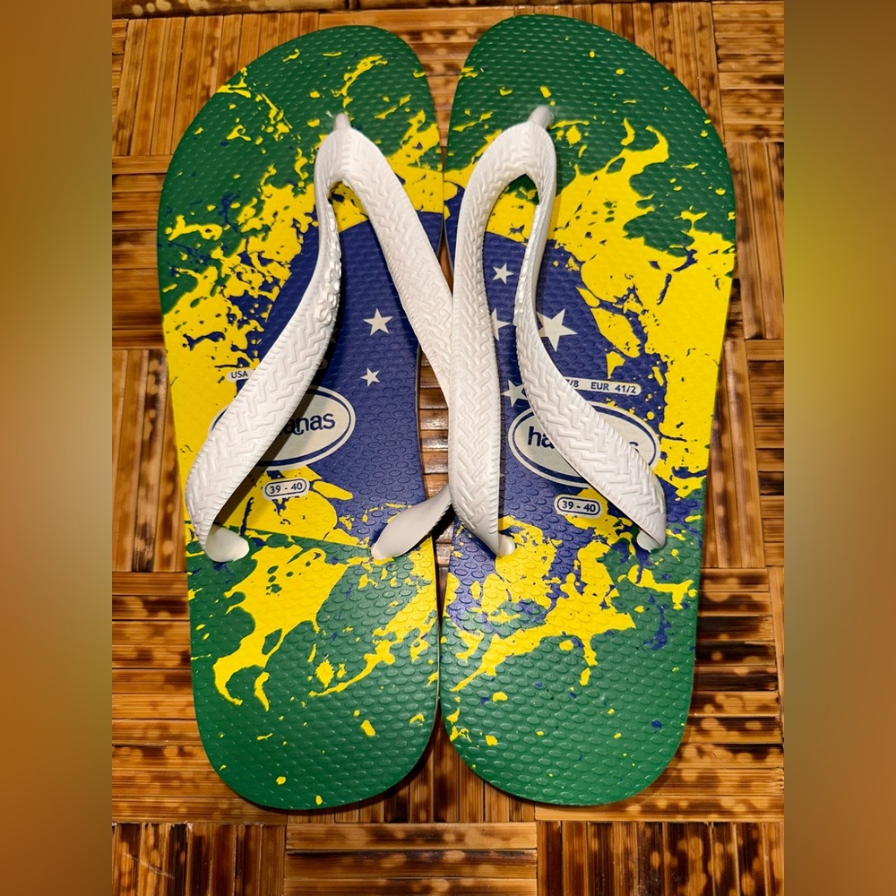 Havaianas Brasil Flip-Flops; Women's Size 7-8, Yellow Citrus (New)